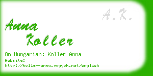 anna koller business card